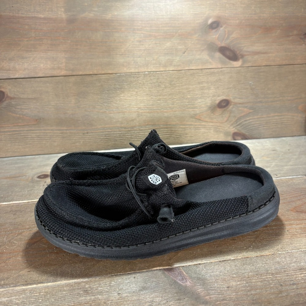 Hey Dude Wendy Slip Mono Womens size 7 shoes Black Canvas Slip On Loafers